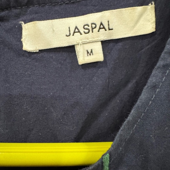 Jaspal M navy sleeveless dress with embroidered florals drop waist ruffled hem - Picture 5 of 5